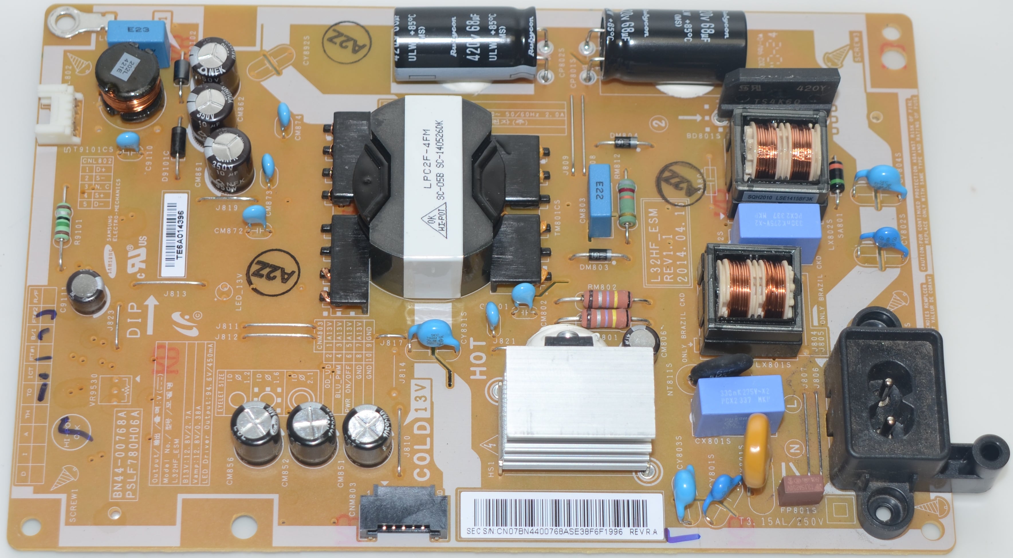 Samsung BN44-00768A Power Supply Board PSLF780H06A